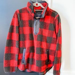 ABERCROMBIE plaid fleece pullover M